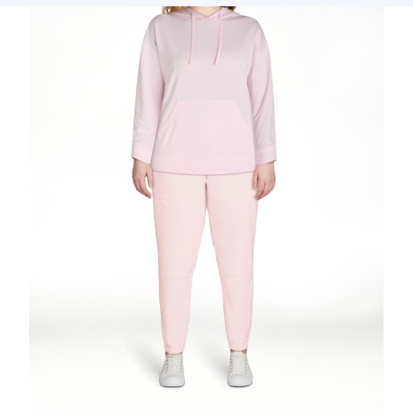 NEW Women 2 piece sweatsuit set Pull over Hoodie w Jogger Pants Pink M - Picture 5 of 17
